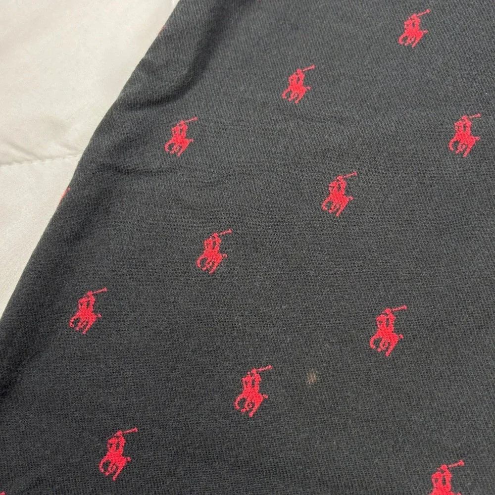 Polo‎ Ralph Lauren Pajama Pants All Over Red Pony XL Black Cotton Lounge Pants